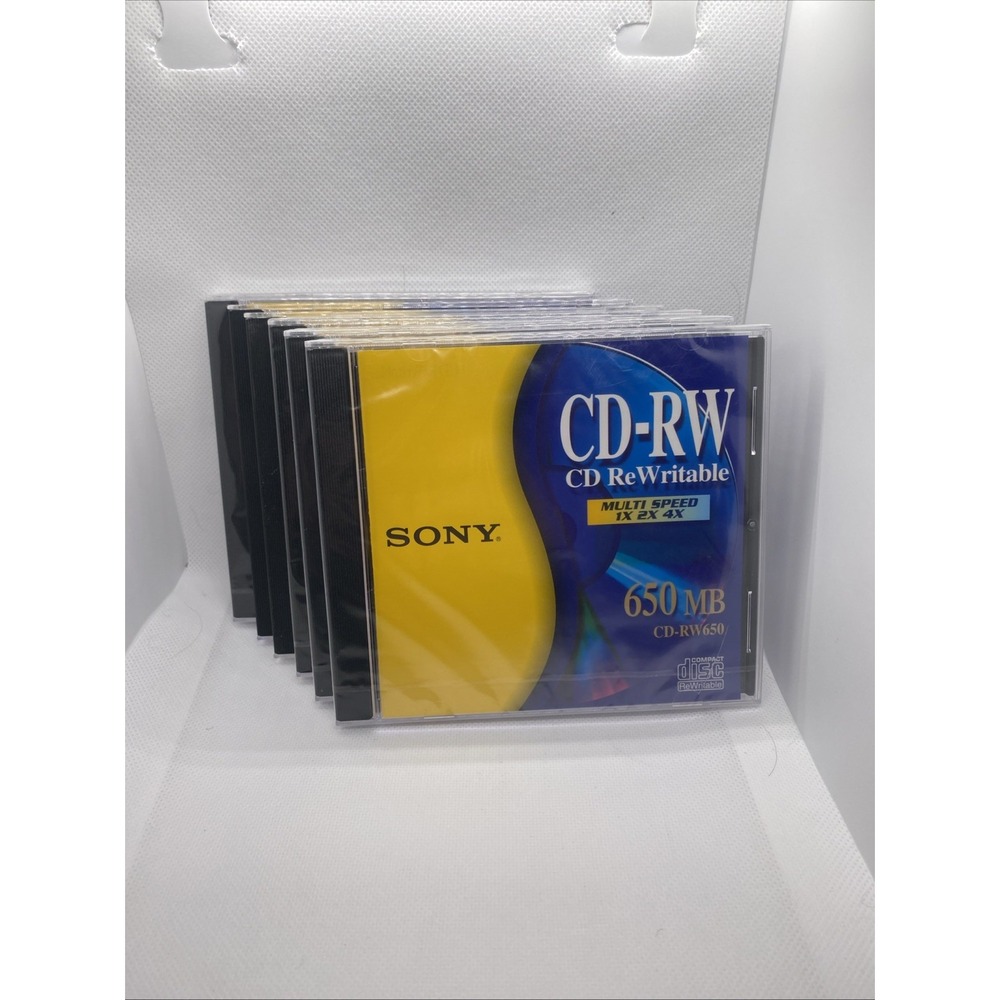 Sony CD-RW 650MB 4X High Speed ReWritable Blank Media 6 Pack Jewel Case Unused